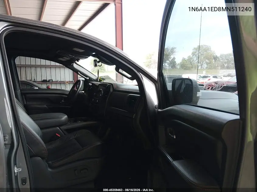 2021 Nissan Titan Pro-4X 4X4 VIN: 1N6AA1ED8MN511240 Lot: 45359463