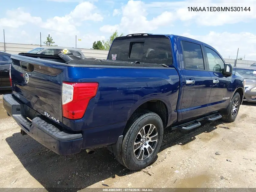 2021 Nissan Titan Sv 4X4 VIN: 1N6AA1ED8MN530144 Lot: 45602491