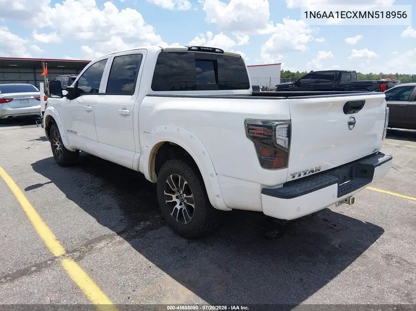 2021 Nissan Titan S 4X4 VIN: 1N6AA1ECXMN518956 Lot: 45685090