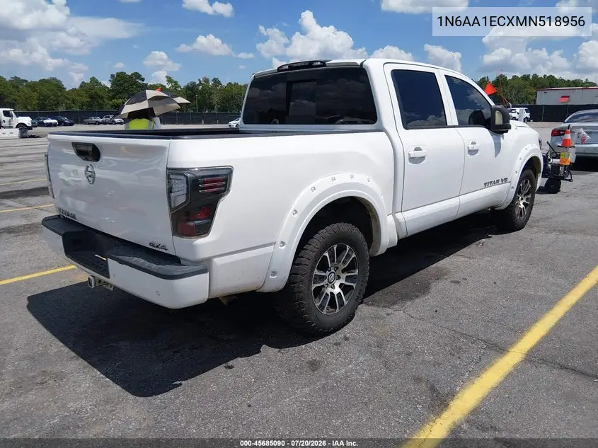 2021 Nissan Titan S 4X4 VIN: 1N6AA1ECXMN518956 Lot: 45685090