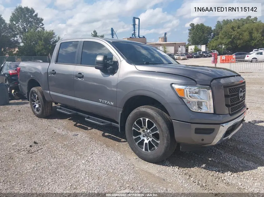 2024 Nissan Titan Sv 4X4 VIN: 1N6AA1ED1RN115142 Lot: 45592302
