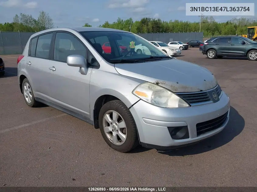 2007 Nissan Versa 1.8S VIN: 3N1BC13E47L363754 Lot: 12626893