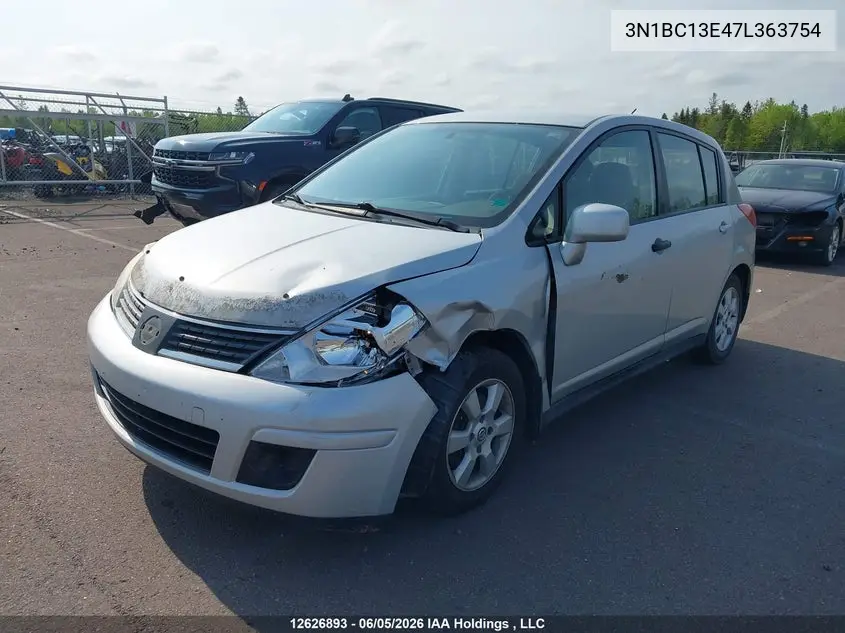 2007 Nissan Versa 1.8S VIN: 3N1BC13E47L363754 Lot: 12626893