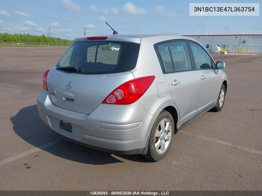 2007 Nissan Versa 1.8S VIN: 3N1BC13E47L363754 Lot: 12626893