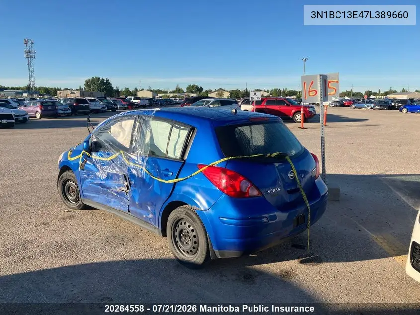 2007 Nissan Versa 1.8 S VIN: 3N1BC13E47L389660 Lot: 20264558