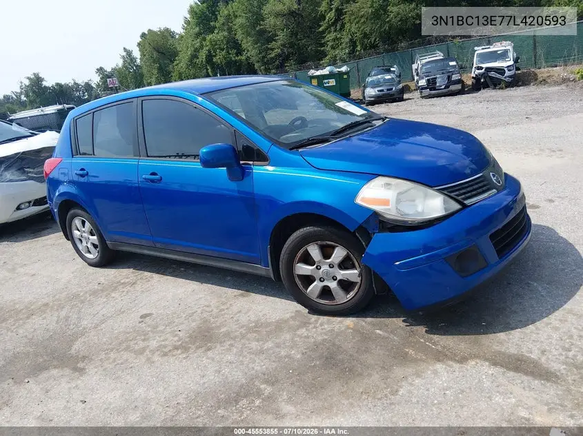 2007 Nissan Versa 1.8Sl VIN: 3N1BC13E77L420593 Lot: 45553855