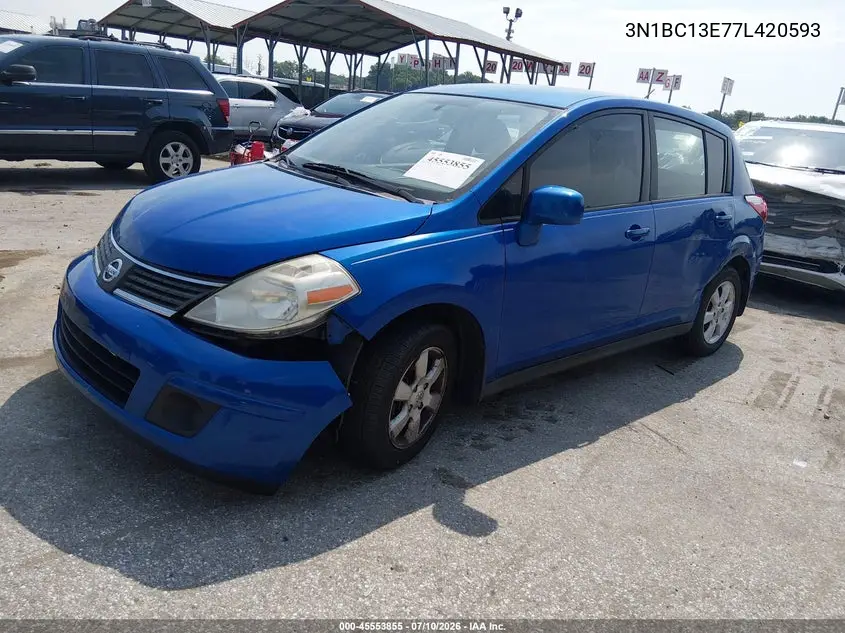 2007 Nissan Versa 1.8Sl VIN: 3N1BC13E77L420593 Lot: 45553855
