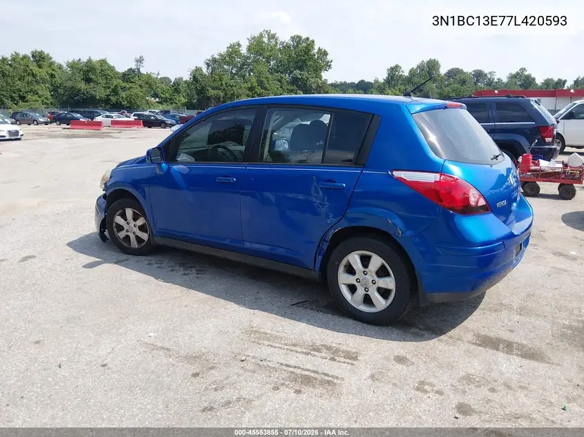 2007 Nissan Versa 1.8Sl VIN: 3N1BC13E77L420593 Lot: 45553855