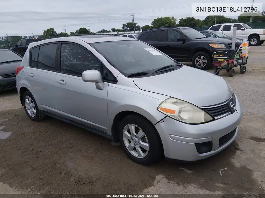 2008 Nissan Versa 1.8Sl VIN: 3N1BC13E18L412796 Lot: 45411854
