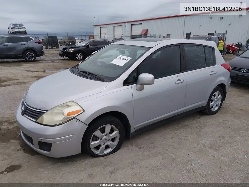 2008 Nissan Versa 1.8Sl VIN: 3N1BC13E18L412796 Lot: 45411854