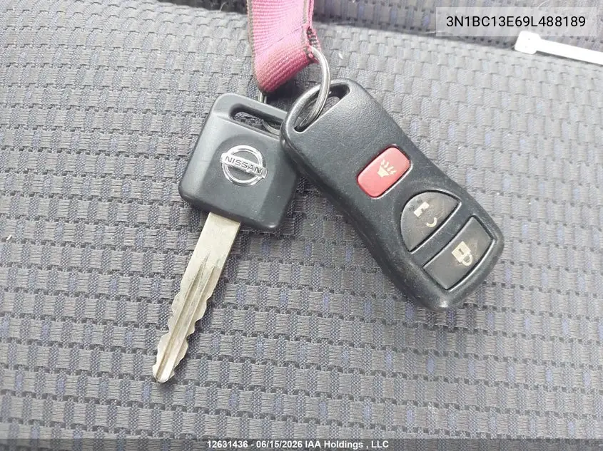 2009 Nissan Versa 1.8Sl VIN: 3N1BC13E69L488189 Lot: 12631436