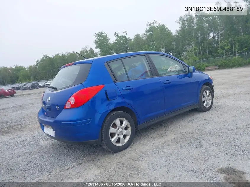 2009 Nissan Versa 1.8Sl VIN: 3N1BC13E69L488189 Lot: 12631436