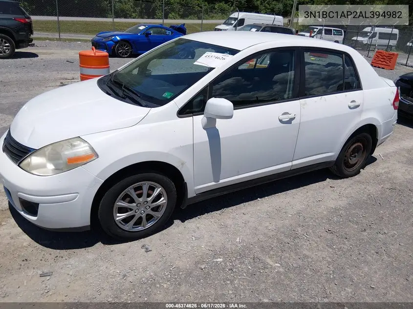 2010 Nissan Versa 1.8S VIN: 3N1BC1AP2AL394982 Lot: 45374626