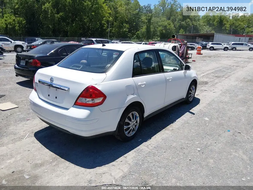 2010 Nissan Versa 1.8S VIN: 3N1BC1AP2AL394982 Lot: 45374626