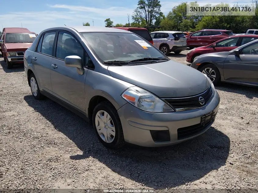 2011 Nissan Versa 1.8S VIN: 3N1BC1AP3BL461736 Lot: 45298934