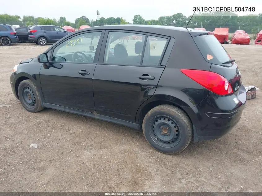 2011 Nissan Versa 1.8S VIN: 3N1BC1CP0BL504748 Lot: 45323351