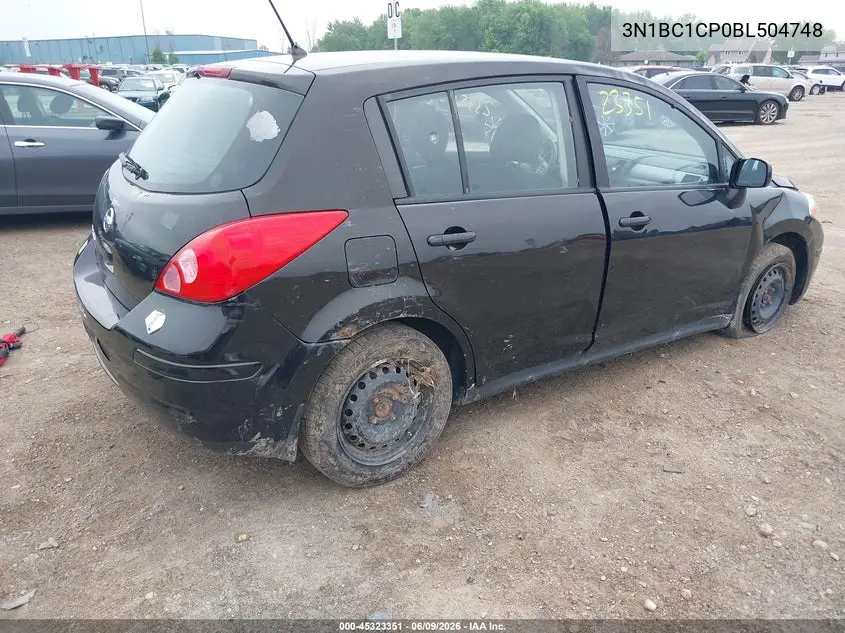 2011 Nissan Versa 1.8S VIN: 3N1BC1CP0BL504748 Lot: 45323351