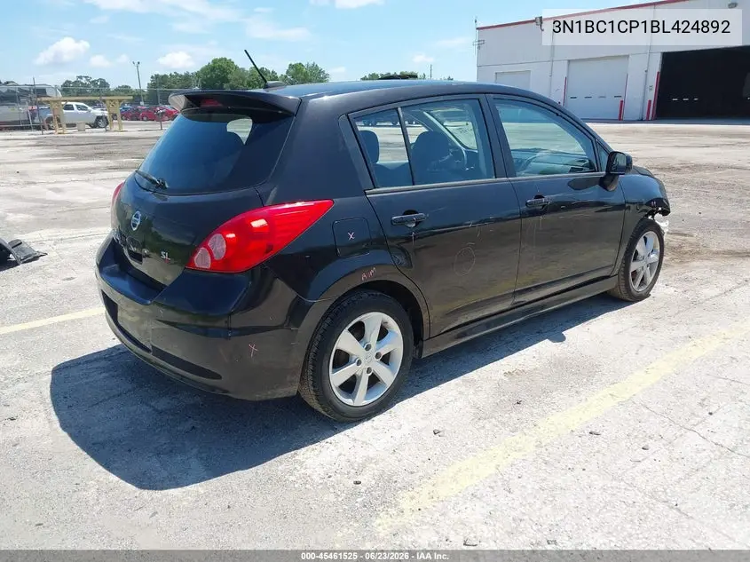 2011 Nissan Versa 1.8Sl VIN: 3N1BC1CP1BL424892 Lot: 45461525