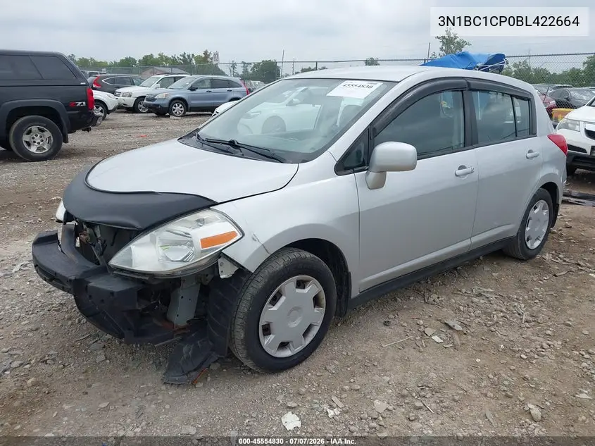 2011 Nissan Versa 1.8S VIN: 3N1BC1CP0BL422664 Lot: 45554830