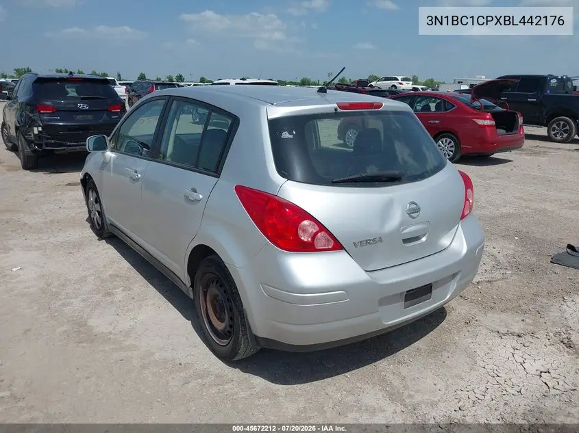 2011 Nissan Versa 1.8S VIN: 3N1BC1CPXBL442176 Lot: 45672212