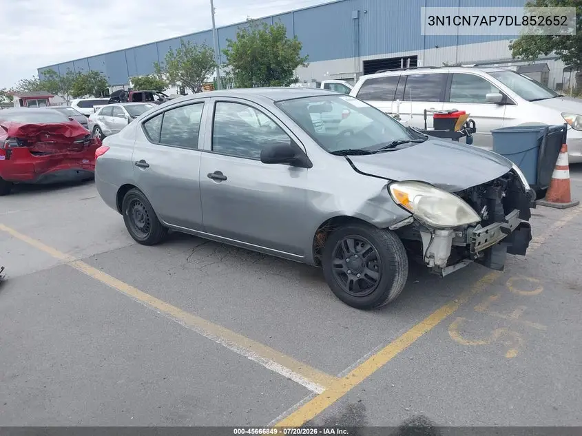 2013 Nissan Versa 1.6 S VIN: 3N1CN7AP7DL852652 Lot: 45666849
