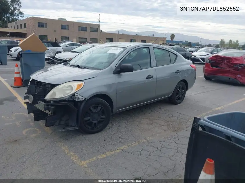 2013 Nissan Versa 1.6 S VIN: 3N1CN7AP7DL852652 Lot: 45666849