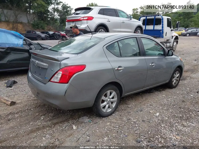 2013 Nissan Versa 1.6 Sl VIN: 3N1CN7AP9DL893140 Lot: 45667853