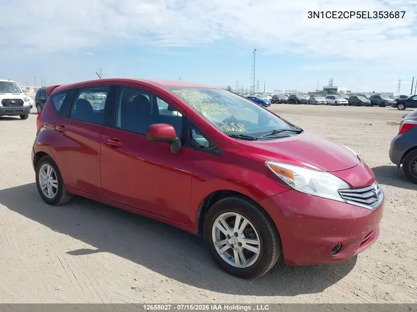 2014 Nissan Versa Note 1.6 S/1.6 Sl/1.6 Sv VIN: 3N1CE2CP5EL353687 Lot: 12658027