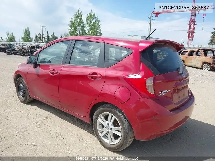 2014 Nissan Versa Note 1.6 S/1.6 Sl/1.6 Sv VIN: 3N1CE2CP5EL353687 Lot: 12658027