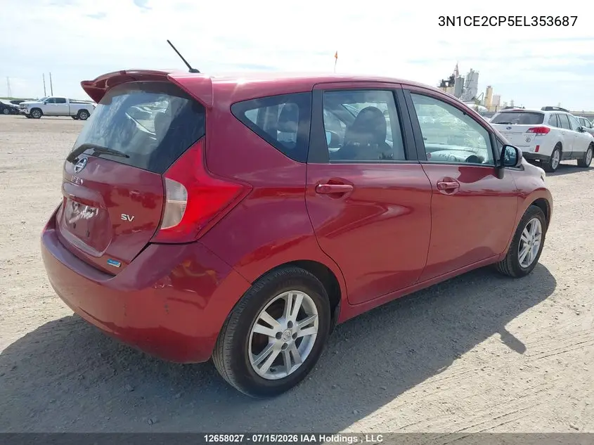 2014 Nissan Versa Note 1.6 S/1.6 Sl/1.6 Sv VIN: 3N1CE2CP5EL353687 Lot: 12658027