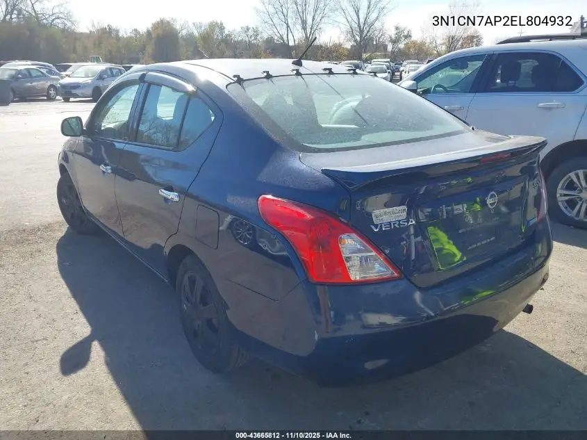 3N1CN7AP2EL804932 2014 Nissan Versa 1.6 Sv