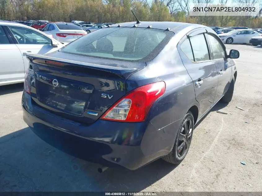 3N1CN7AP2EL804932 2014 Nissan Versa 1.6 Sv