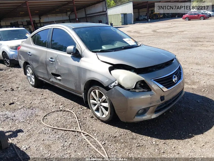 3N1CN7AP1EL802217 2014 Nissan Versa 1.6 Sl