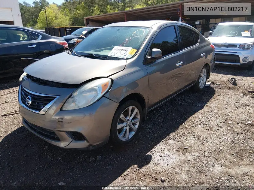 3N1CN7AP1EL802217 2014 Nissan Versa 1.6 Sl