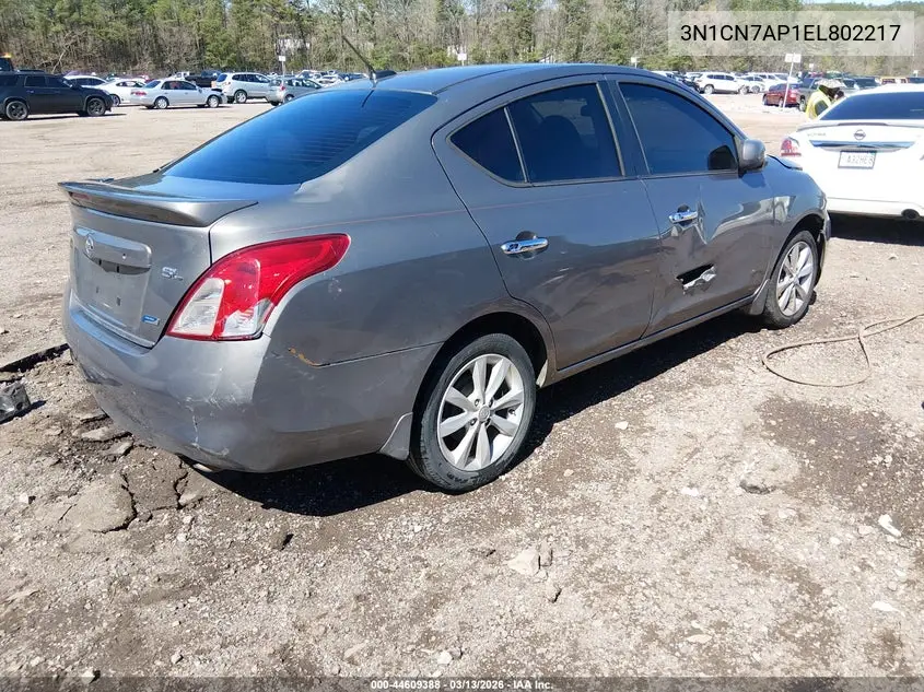 3N1CN7AP1EL802217 2014 Nissan Versa 1.6 Sl