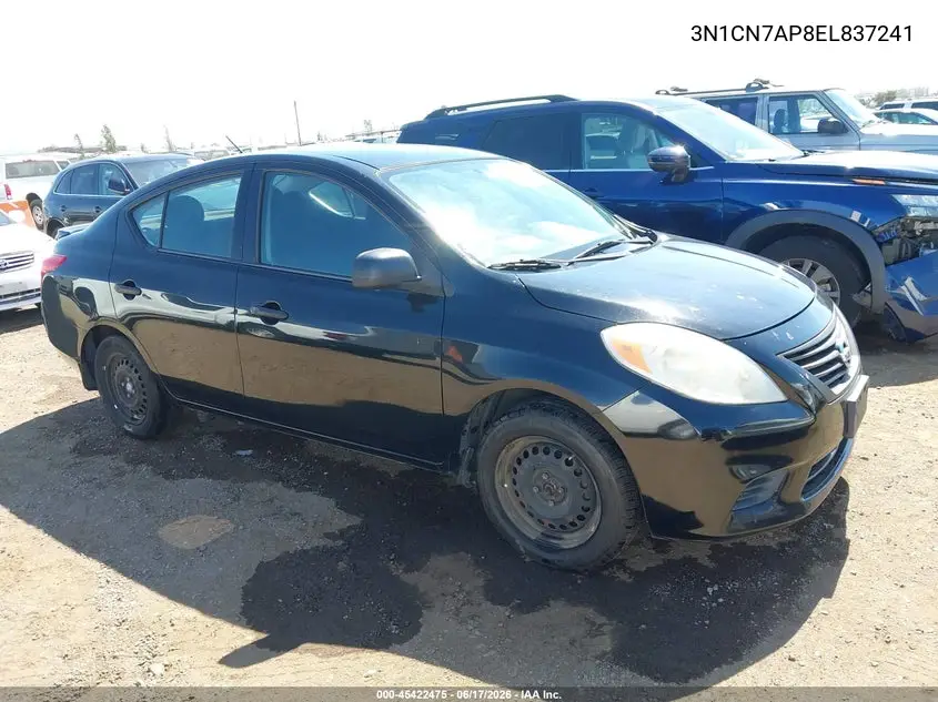 2014 Nissan Versa 1.6 S+ VIN: 3N1CN7AP8EL837241 Lot: 45422475