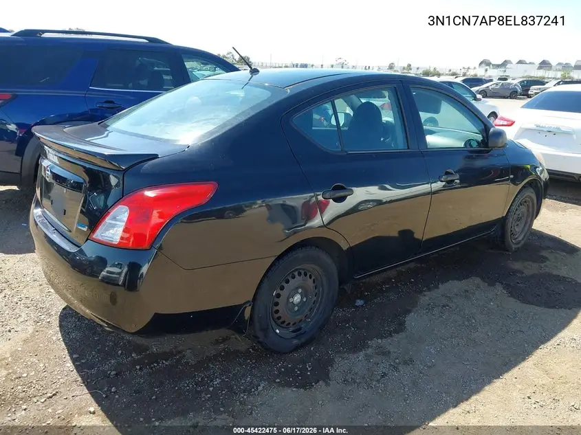2014 Nissan Versa 1.6 S+ VIN: 3N1CN7AP8EL837241 Lot: 45422475