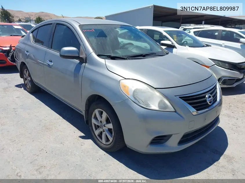 2014 Nissan Versa 1.6 Sv VIN: 3N1CN7AP8EL809987 Lot: 45574436