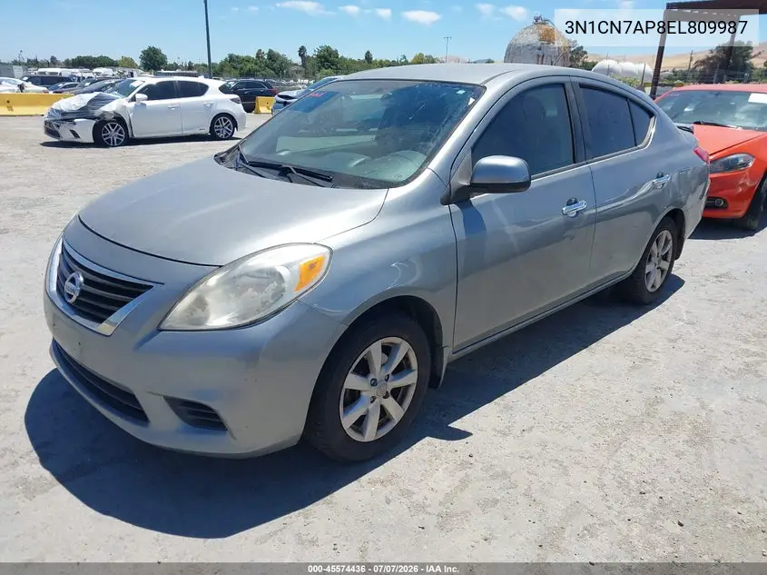 2014 Nissan Versa 1.6 Sv VIN: 3N1CN7AP8EL809987 Lot: 45574436