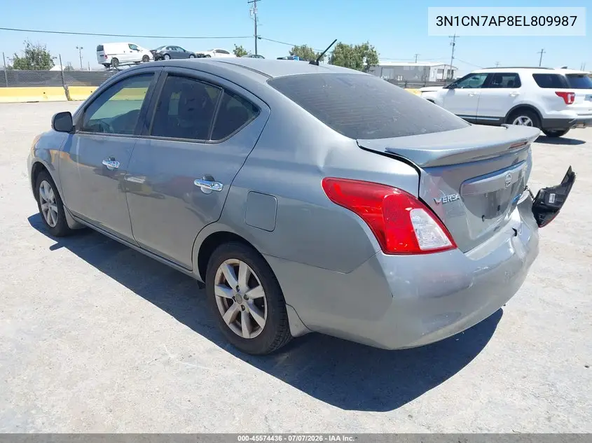 2014 Nissan Versa 1.6 Sv VIN: 3N1CN7AP8EL809987 Lot: 45574436