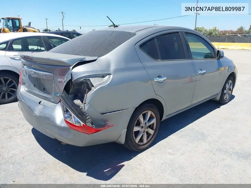 2014 Nissan Versa 1.6 Sv VIN: 3N1CN7AP8EL809987 Lot: 45574436