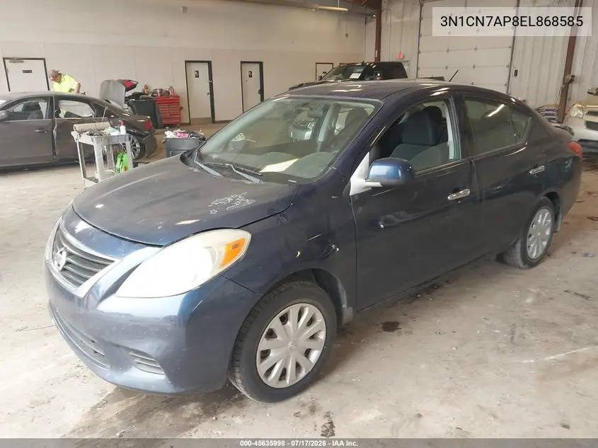 2014 Nissan Versa 1.6 S/1.6 S+/1.6 Sl/1.6 Sv/S VIN: 3N1CN7AP8EL868585 Lot: 45635998