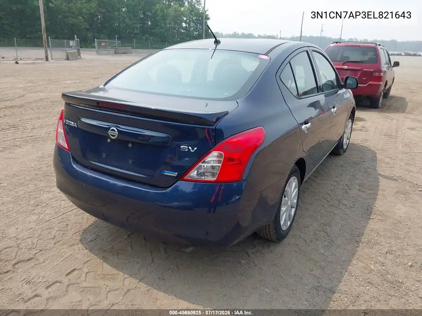 2014 Nissan Versa 1.6 Sv VIN: 3N1CN7AP3EL821643 Lot: 45660925