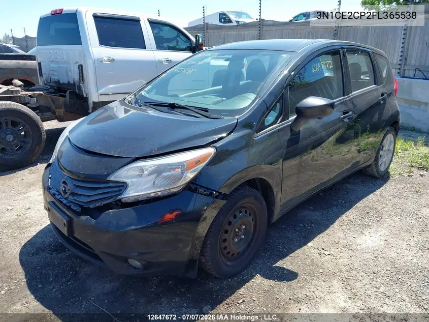 2015 Nissan Versa VIN: 3N1CE2CP2FL365538 Lot: 12647672