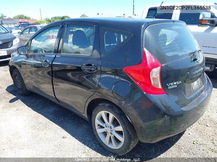2015 Nissan Versa VIN: 3N1CE2CP2FL365538 Lot: 12647672