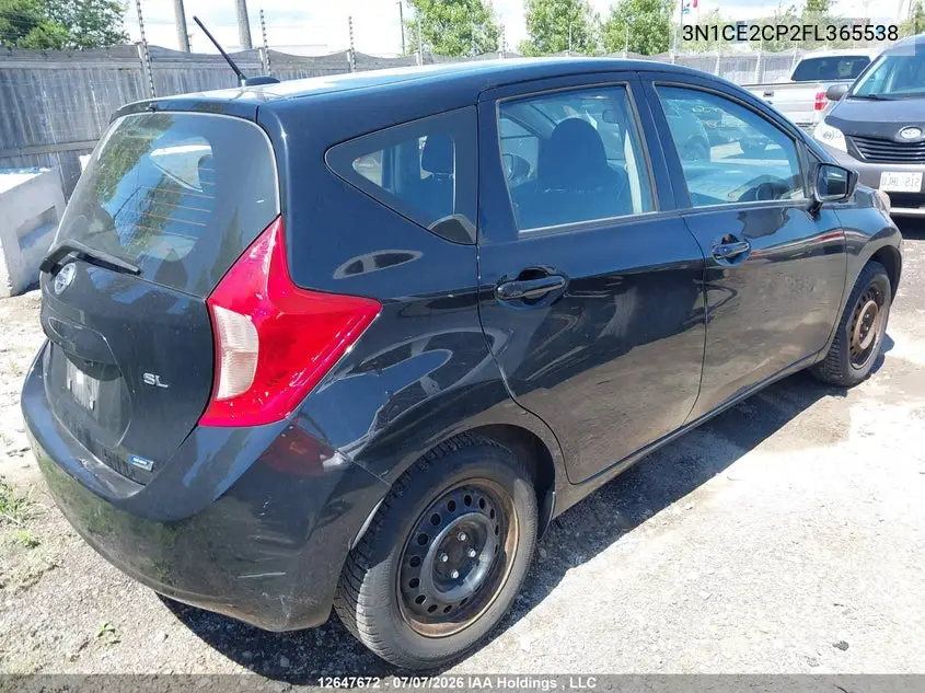 2015 Nissan Versa VIN: 3N1CE2CP2FL365538 Lot: 12647672