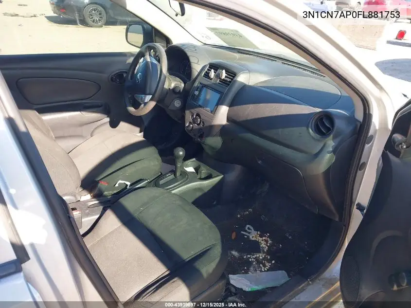 3N1CN7AP0FL881753 2015 Nissan Versa 1.6 S+