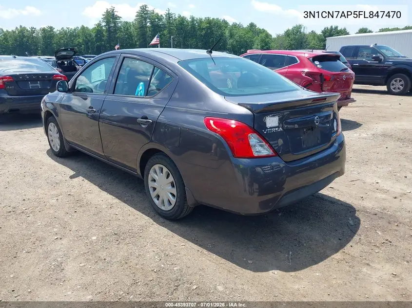 2015 Nissan Versa 1.6 S+ VIN: 3N1CN7AP5FL847470 Lot: 45393707