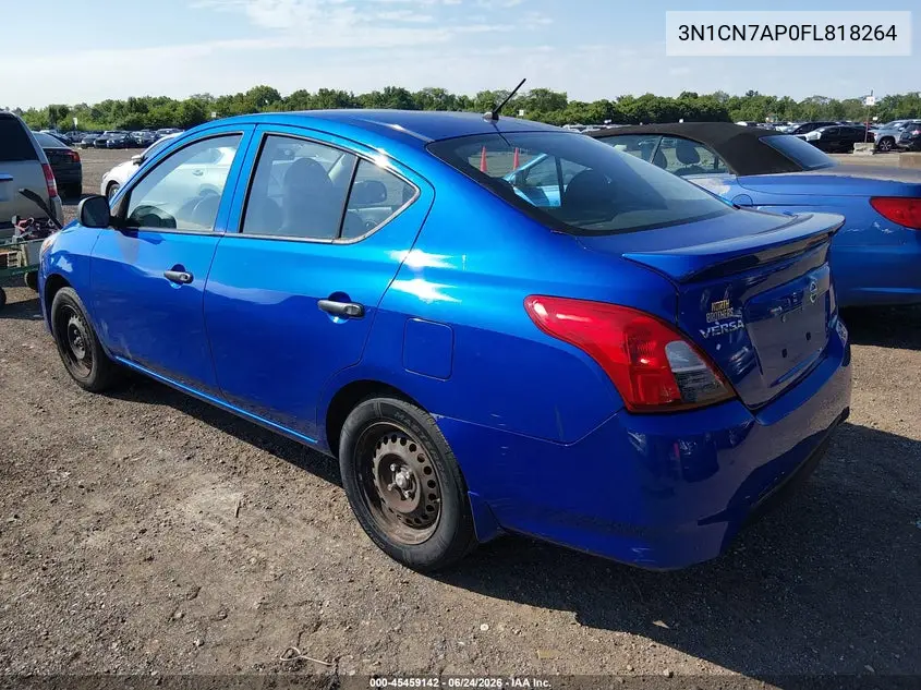 2015 Nissan Versa 1.6 S+ VIN: 3N1CN7AP0FL818264 Lot: 45459142