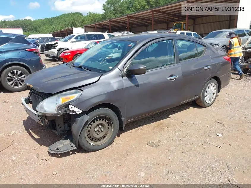 2015 Nissan Versa 1.6 Sv VIN: 3N1CN7AP5FL931238 Lot: 45461431